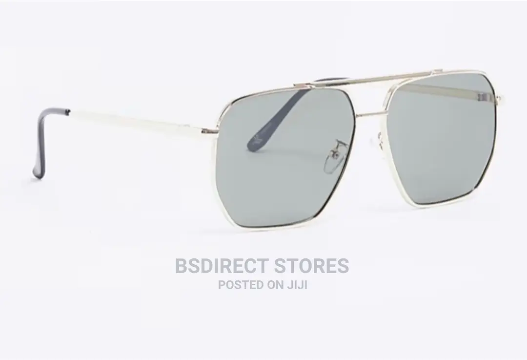 River Island Men's Gold Colour Aviator Sunglasses