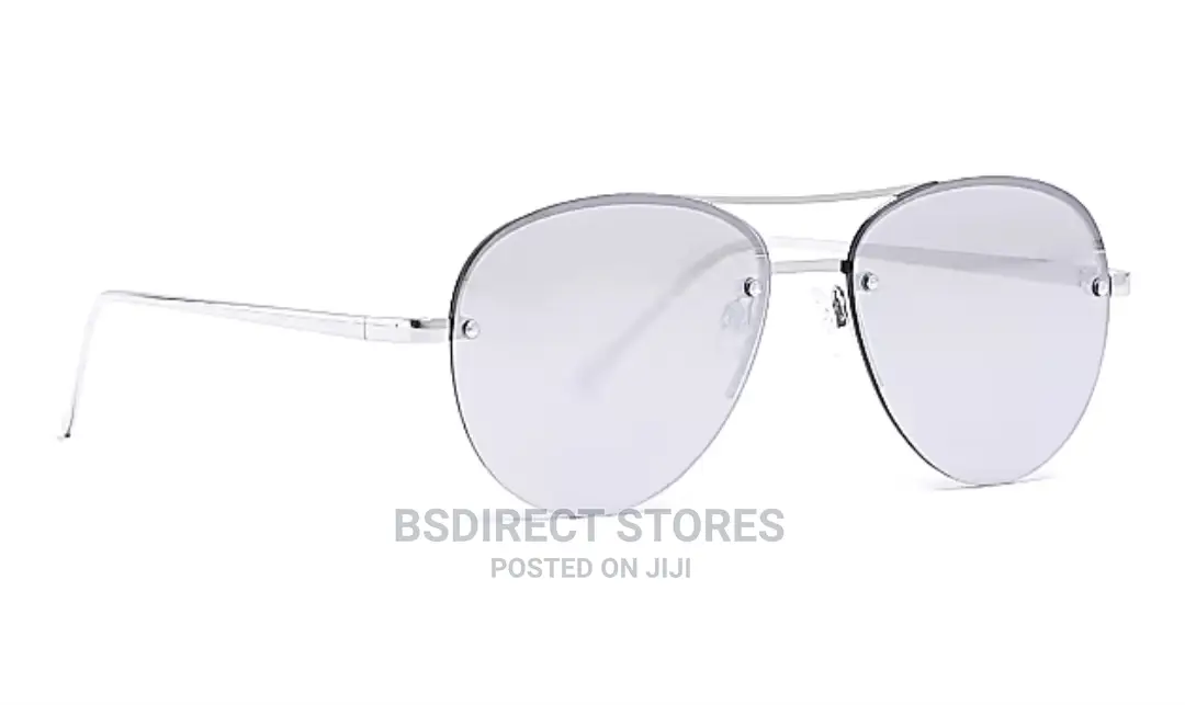 River Island Men's Silver Aviator Tinted Lenses Sunglasses