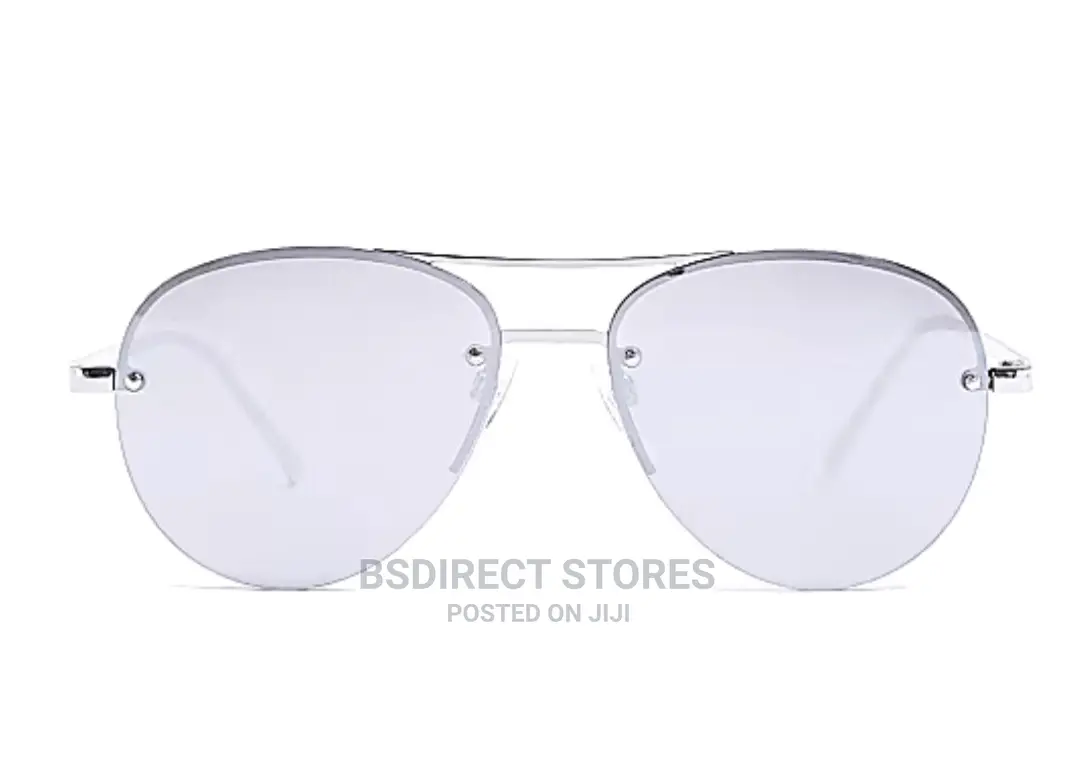River Island Men's Silver Aviator Tinted Lenses Sunglasses
