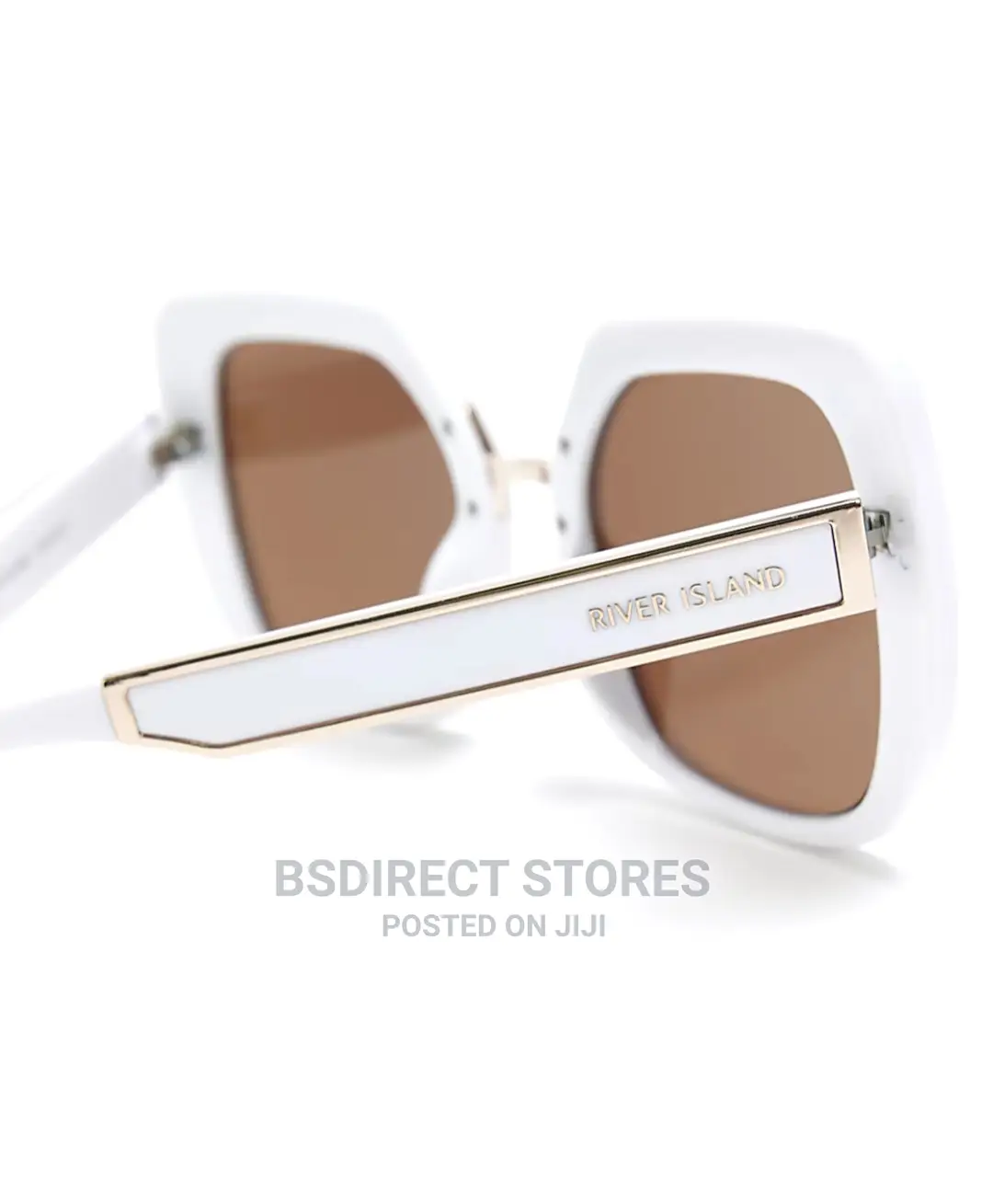 River Island Women's White Oversized Tinted Sunglasses