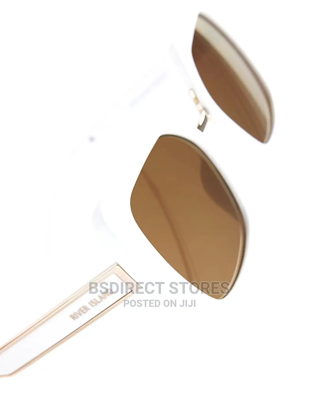 River Island Women's White Oversized Tinted Sunglasses