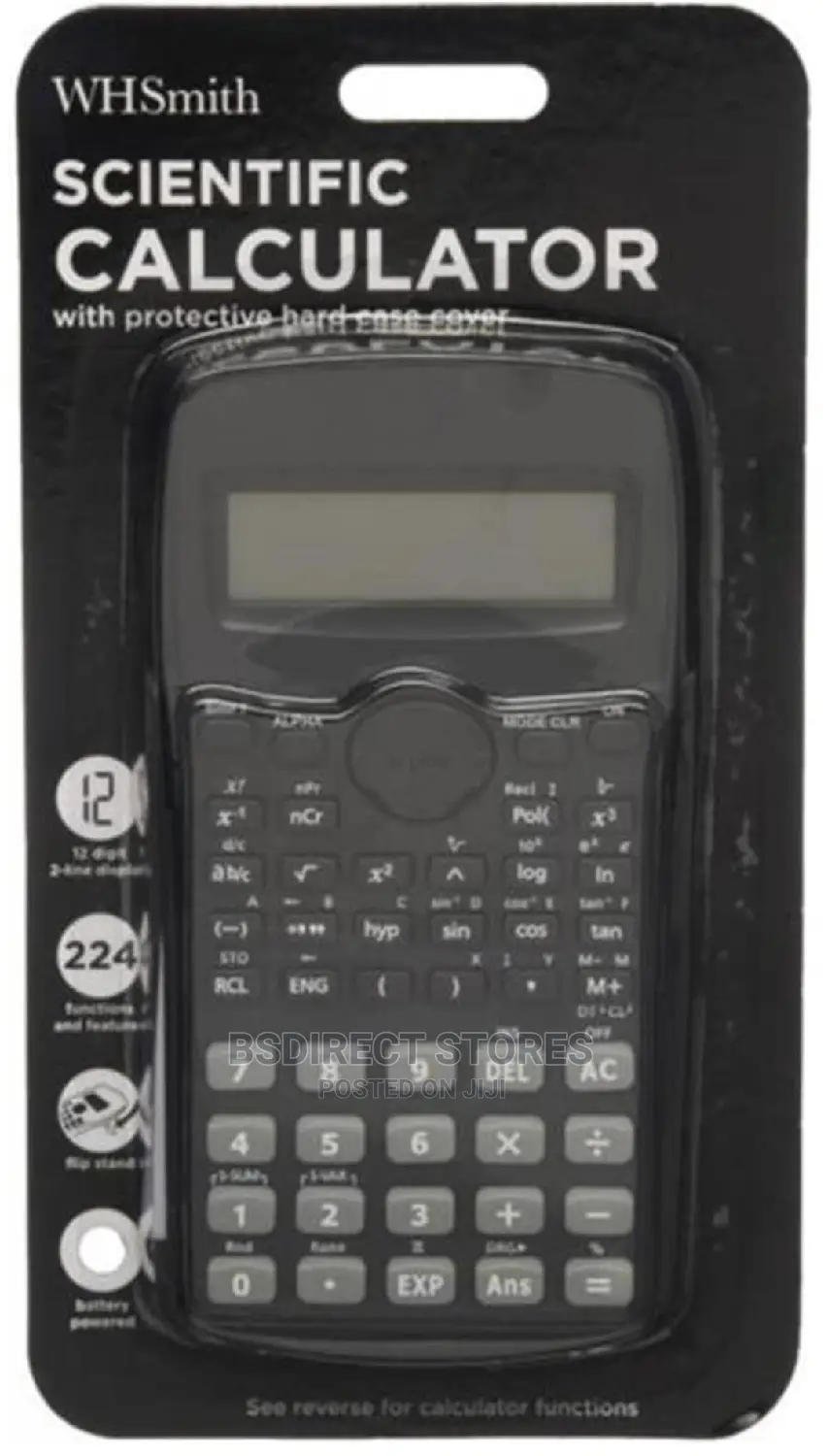 Whsmith BLACK Scientific Calculator With Protective Hardcase