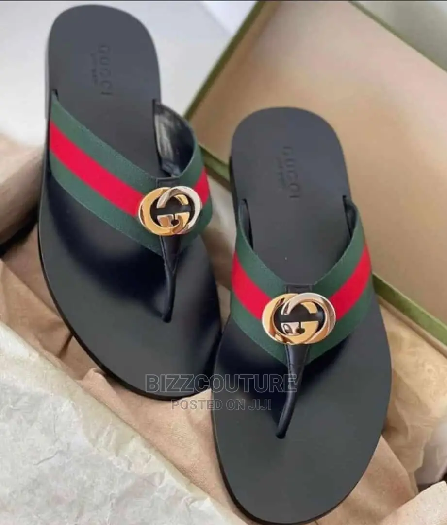 Original GUCCI Leather Soles Slippers Available in Store