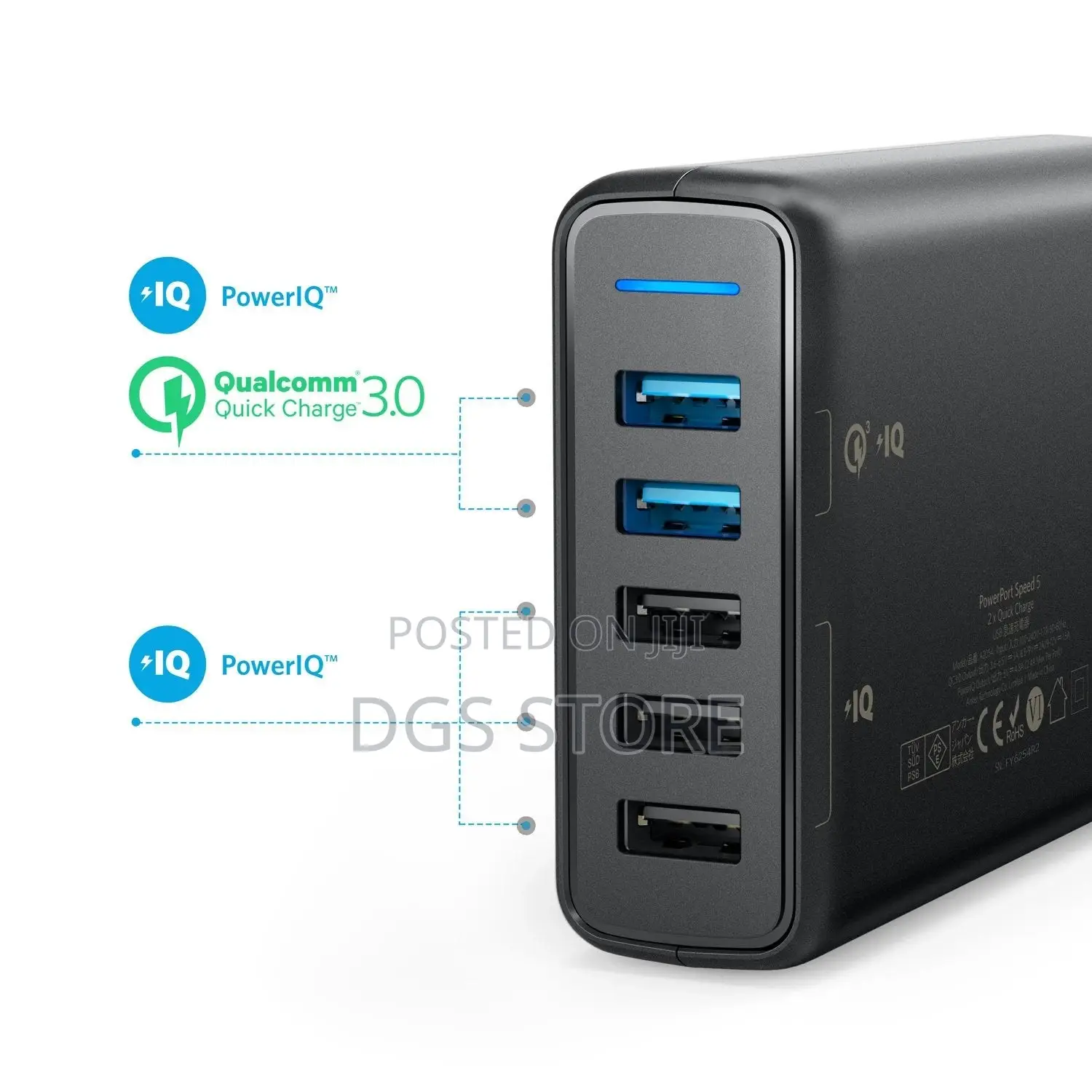 Anker Power Port Speed 5 2*Quick 63w Charger
