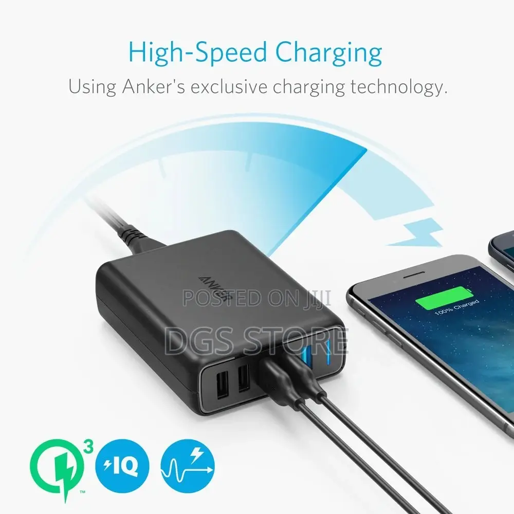 Anker Power Port Speed 5 2*Quick 63w Charger