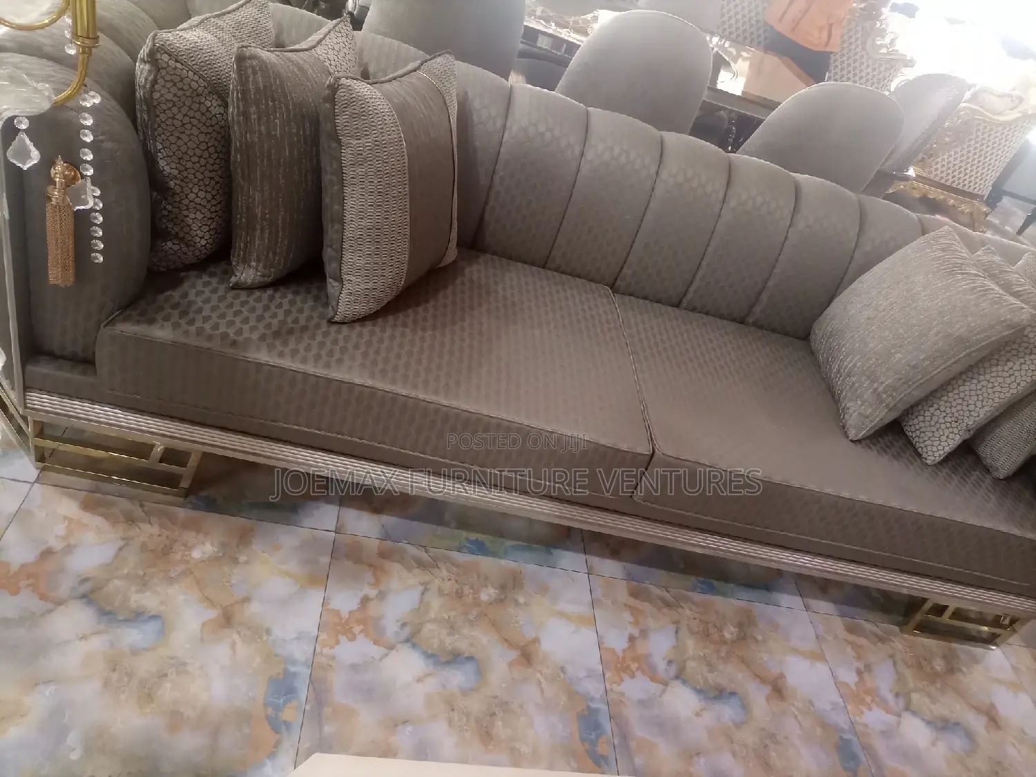 Modern 8 Seater Living Room Living Fabric Made Royal Sofa Chair.