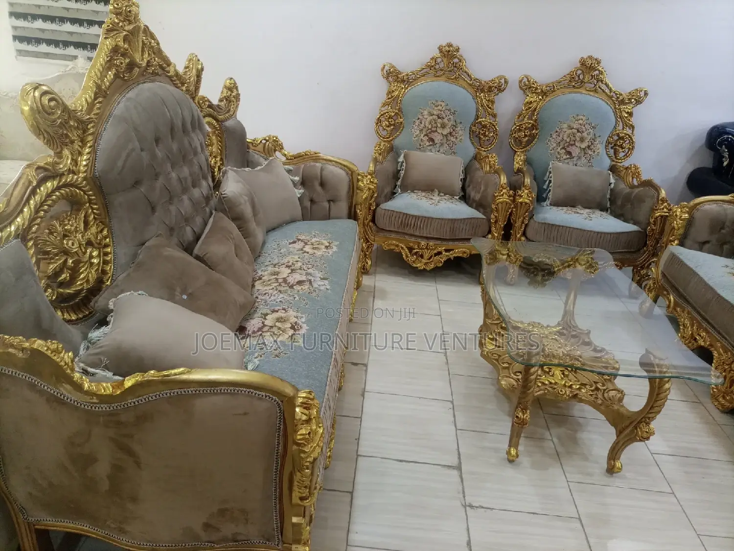 Quality 8 Seater Living Room Fabric Made Sofa Chair.