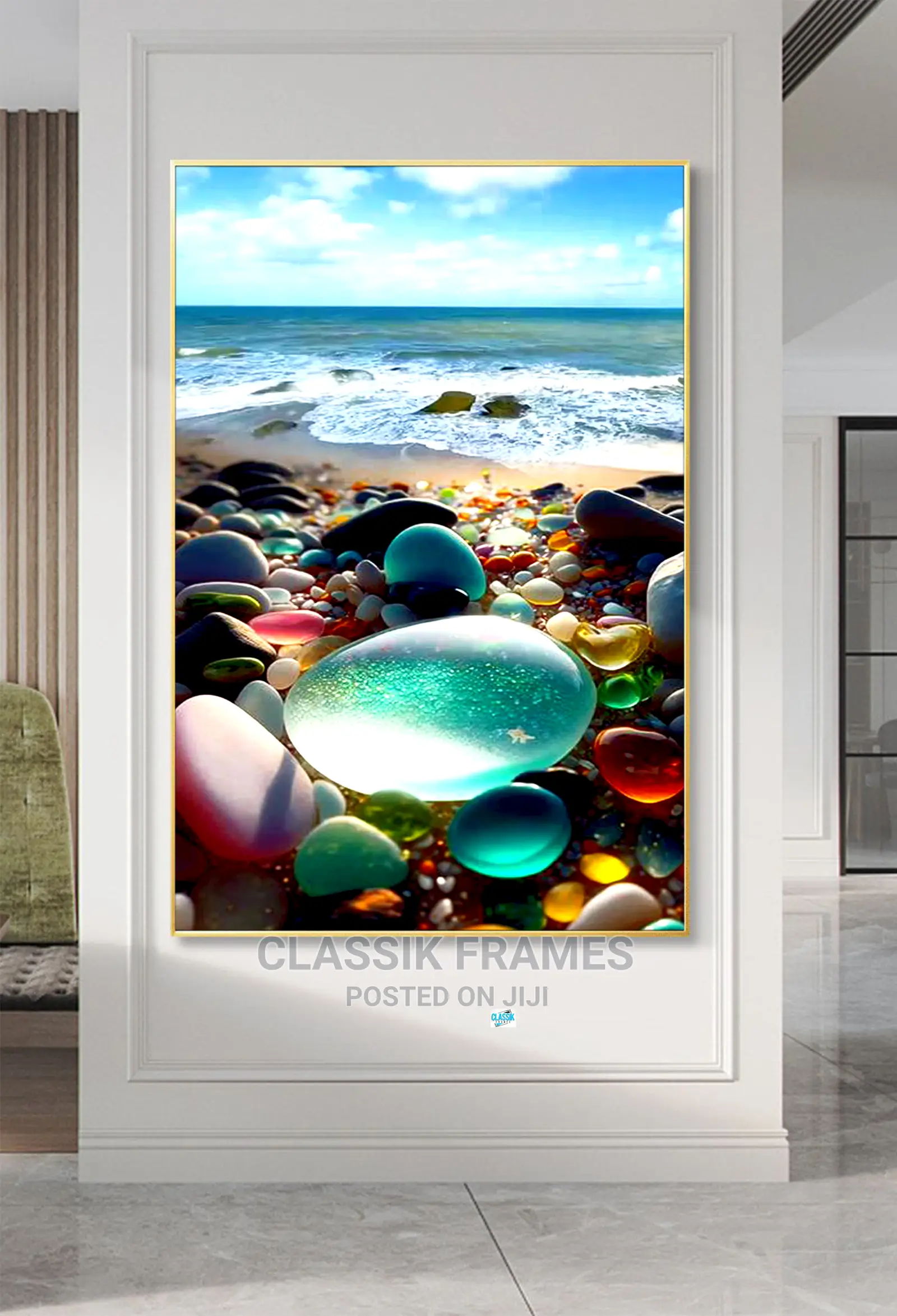 Hd Framed Realistic Village Picture Painting Wall Art