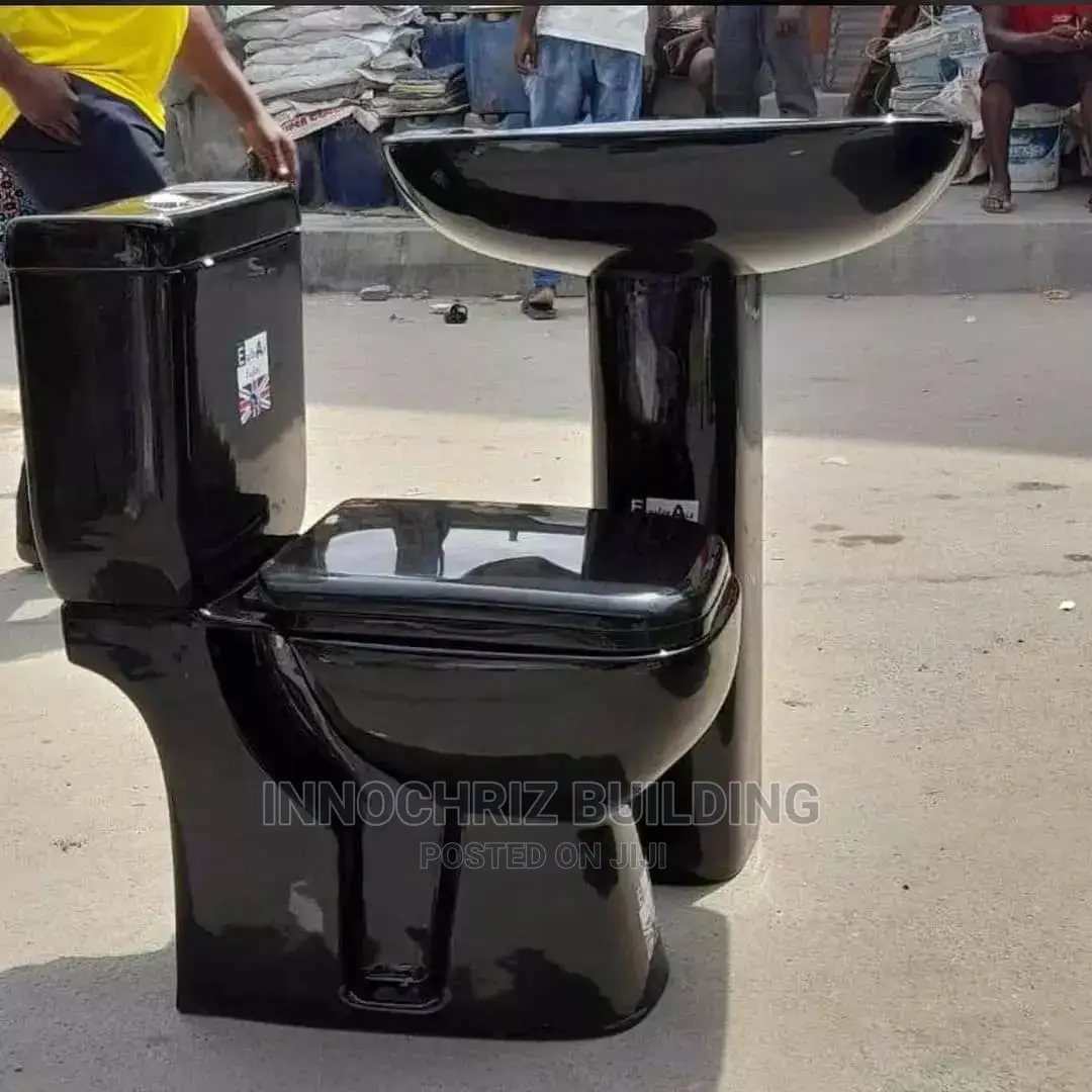 Black WC Water Closet Cistern (B0421W)