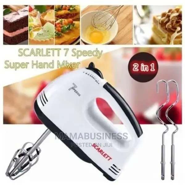 Scarlett 7 Speedy Hand Mixer With Chrome Beater + Dough Hook