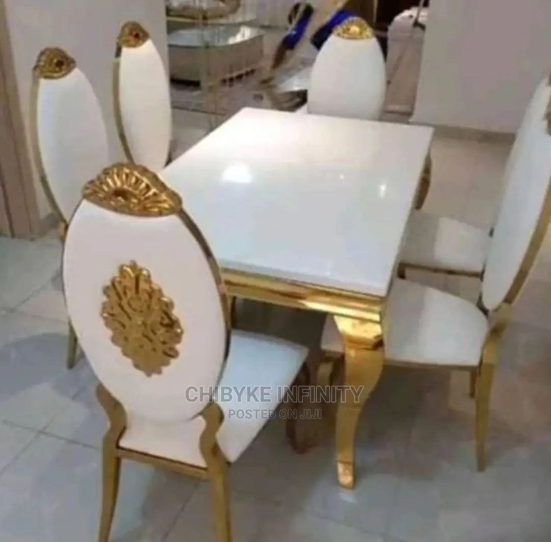 Quality Royal MARBLE DINING TABLE With 6-Exotic CHAIRS
