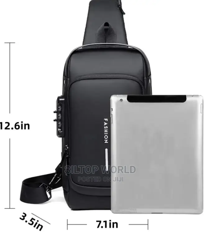 Waterproof Unisex Usb Cross Bag With Security Lock