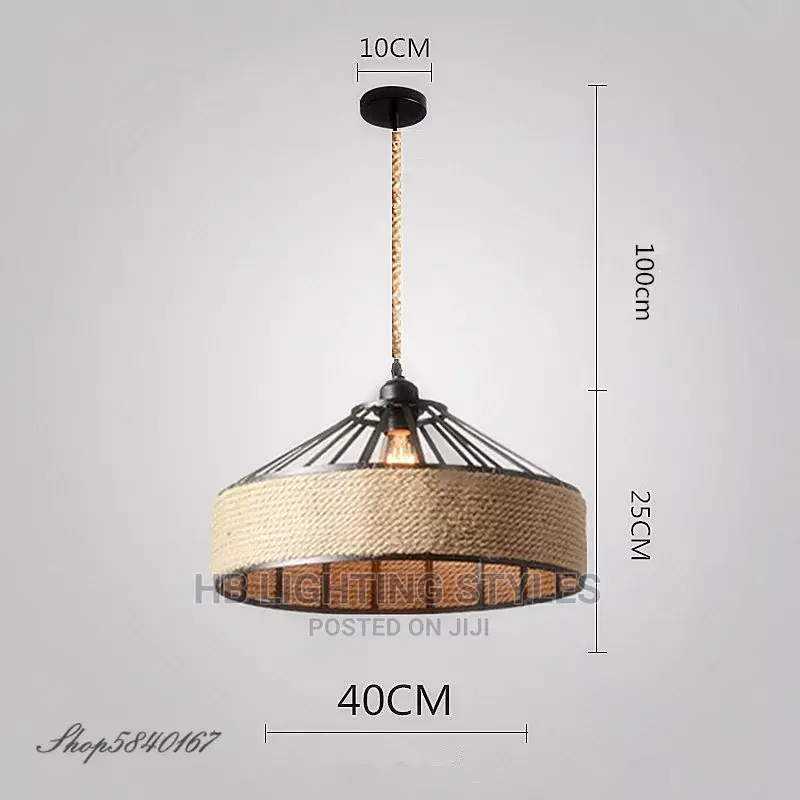 Hemp Rope Chandelier for Dining Room Living Room
