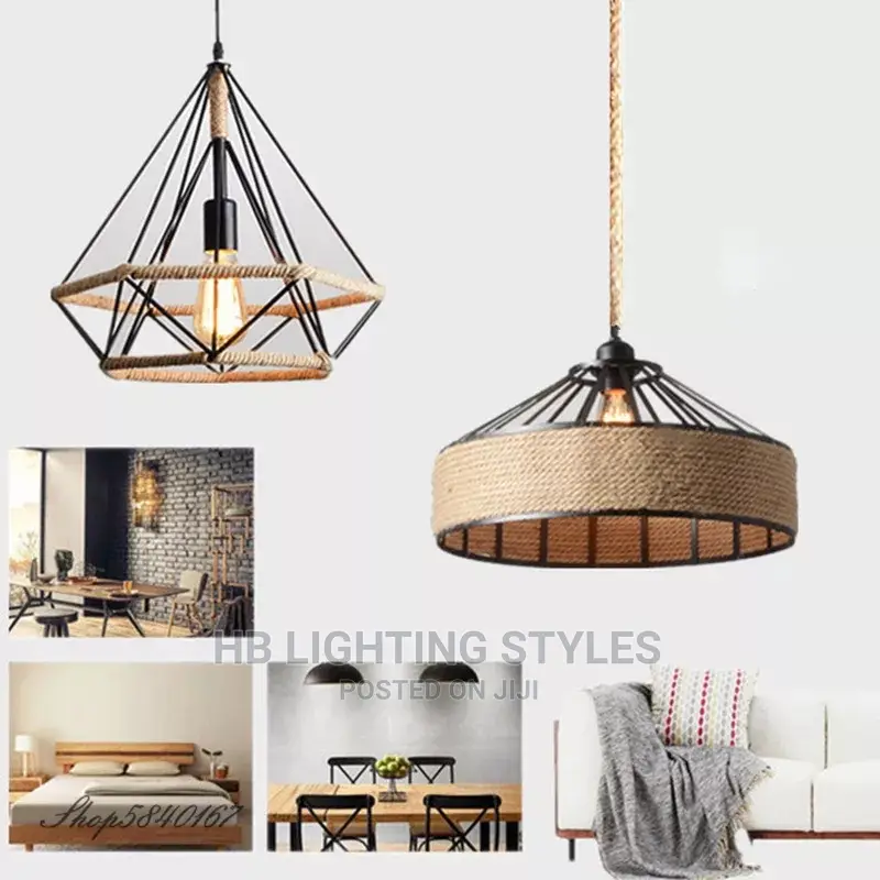 Hemp Rope Chandelier for Dining Room Living Room