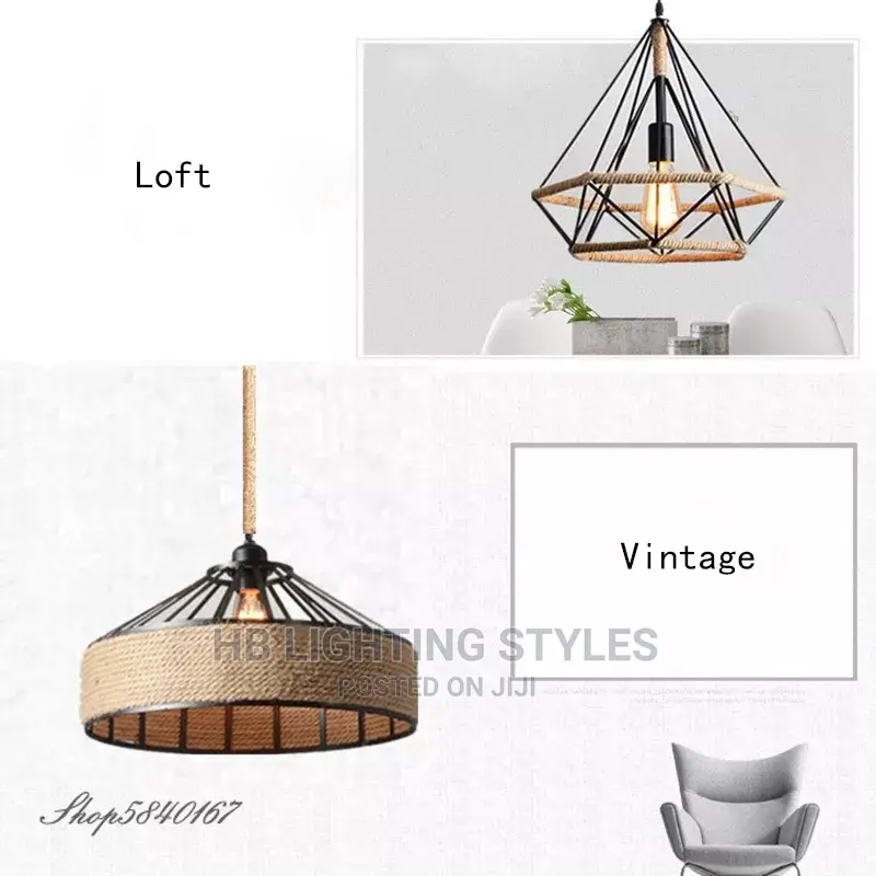 Hemp Rope Chandelier for Dining Room Living Room
