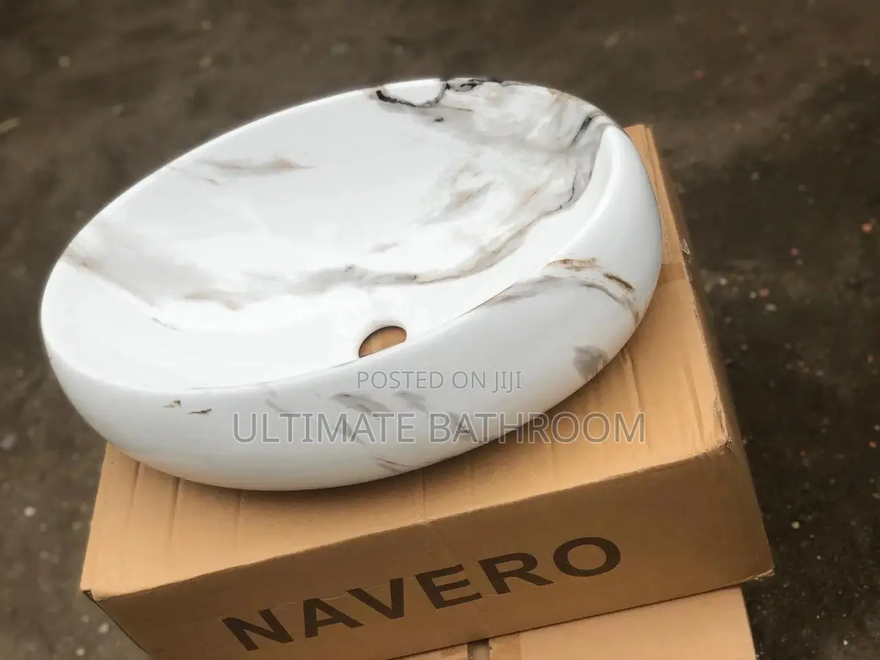 Egg Shape White Cararah Counter Top Basin
