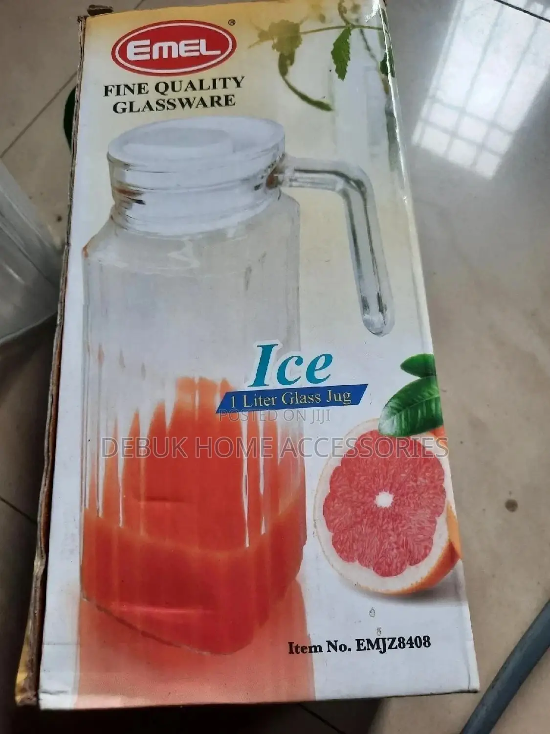 1 Litre Glass Jug With Lid
