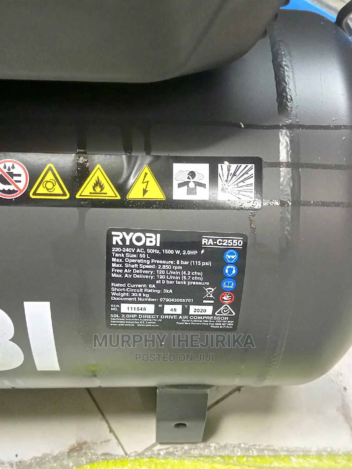 Ryobi Airwave 50L Air Compressor
