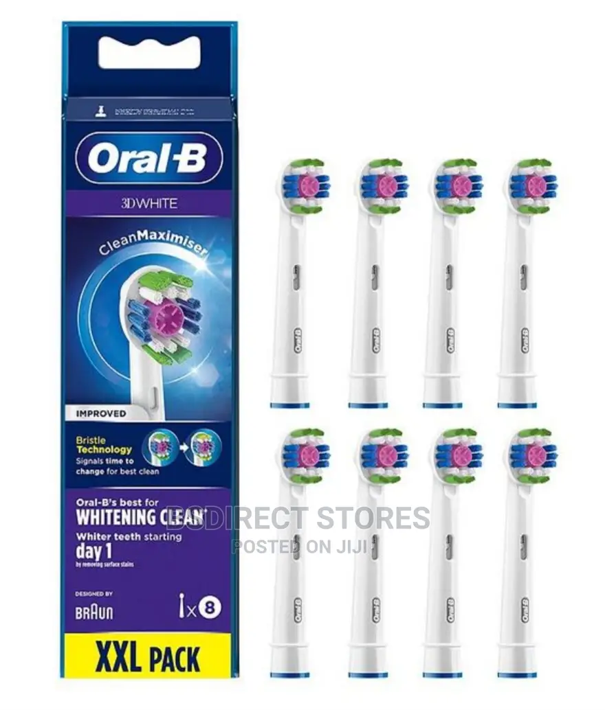 Oral B 3D White 8 Replacement Heads With Cleanmaximiser Tech