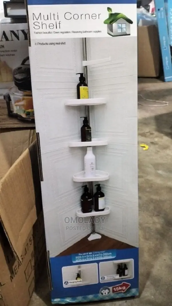 Telescopic 4 Tier Adjustable Shower Corner Bathroom Shelf