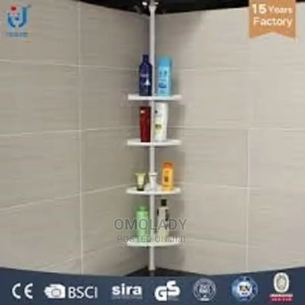 Telescopic 4 Tier Adjustable Shower Corner Bathroom Shelf