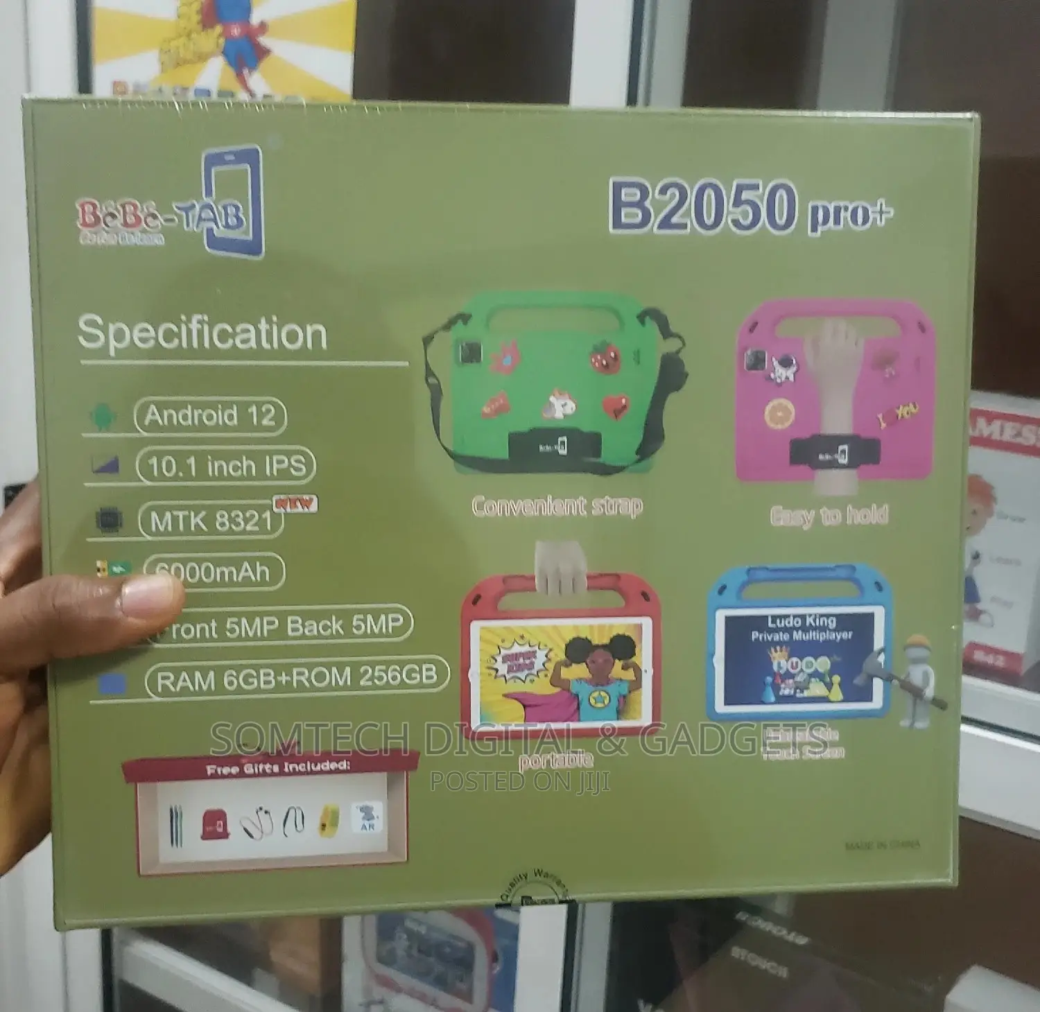 Unbreakable Screen Kid's Tablet Bebe B2050 Pro+ 6GB 256GB