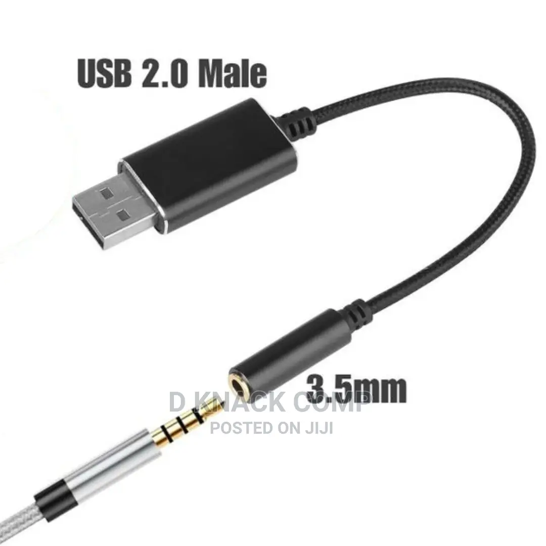 USB to 3.5mm Audio Headphone Jack Converter