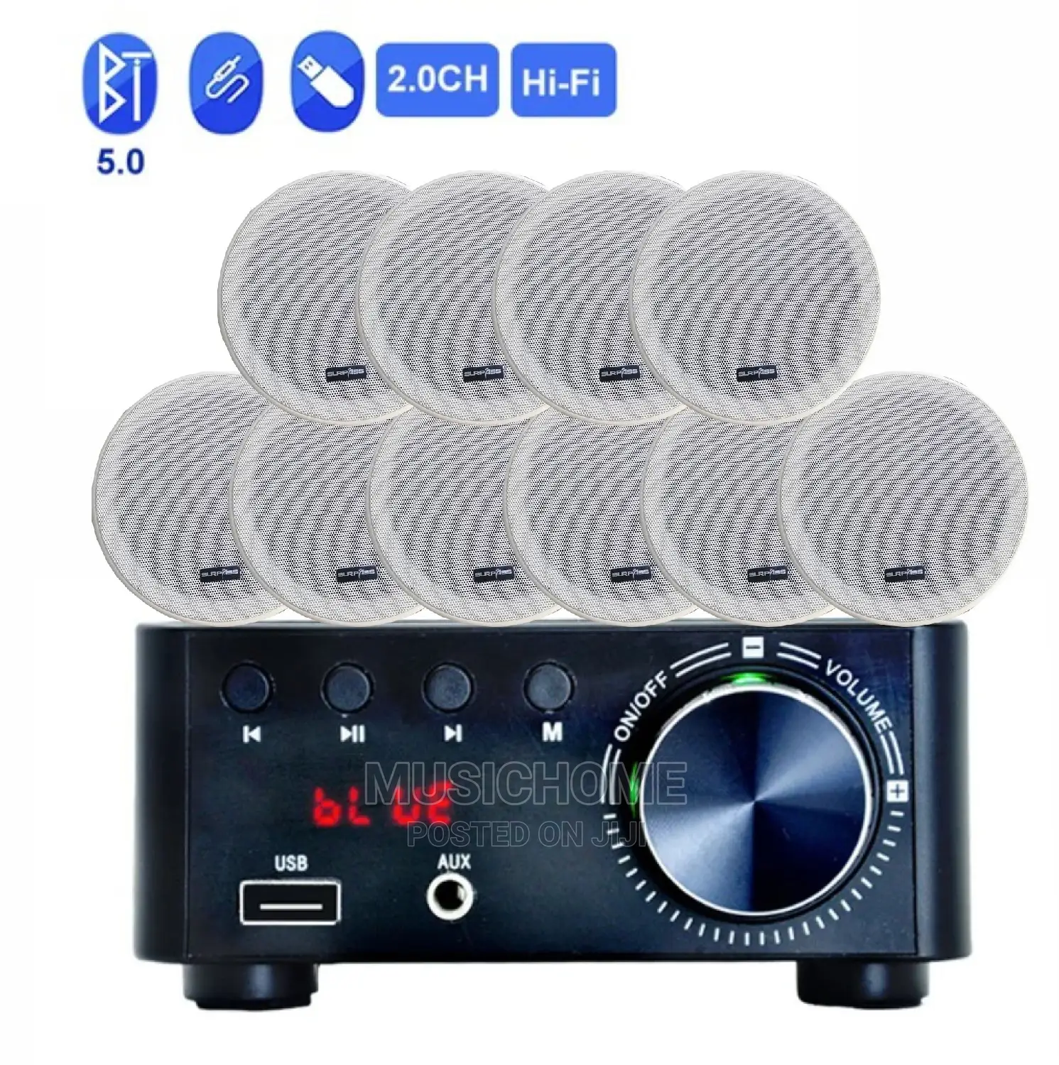 Digital Bluetooth Amp With 10pcs of in-Ceiling Speaker