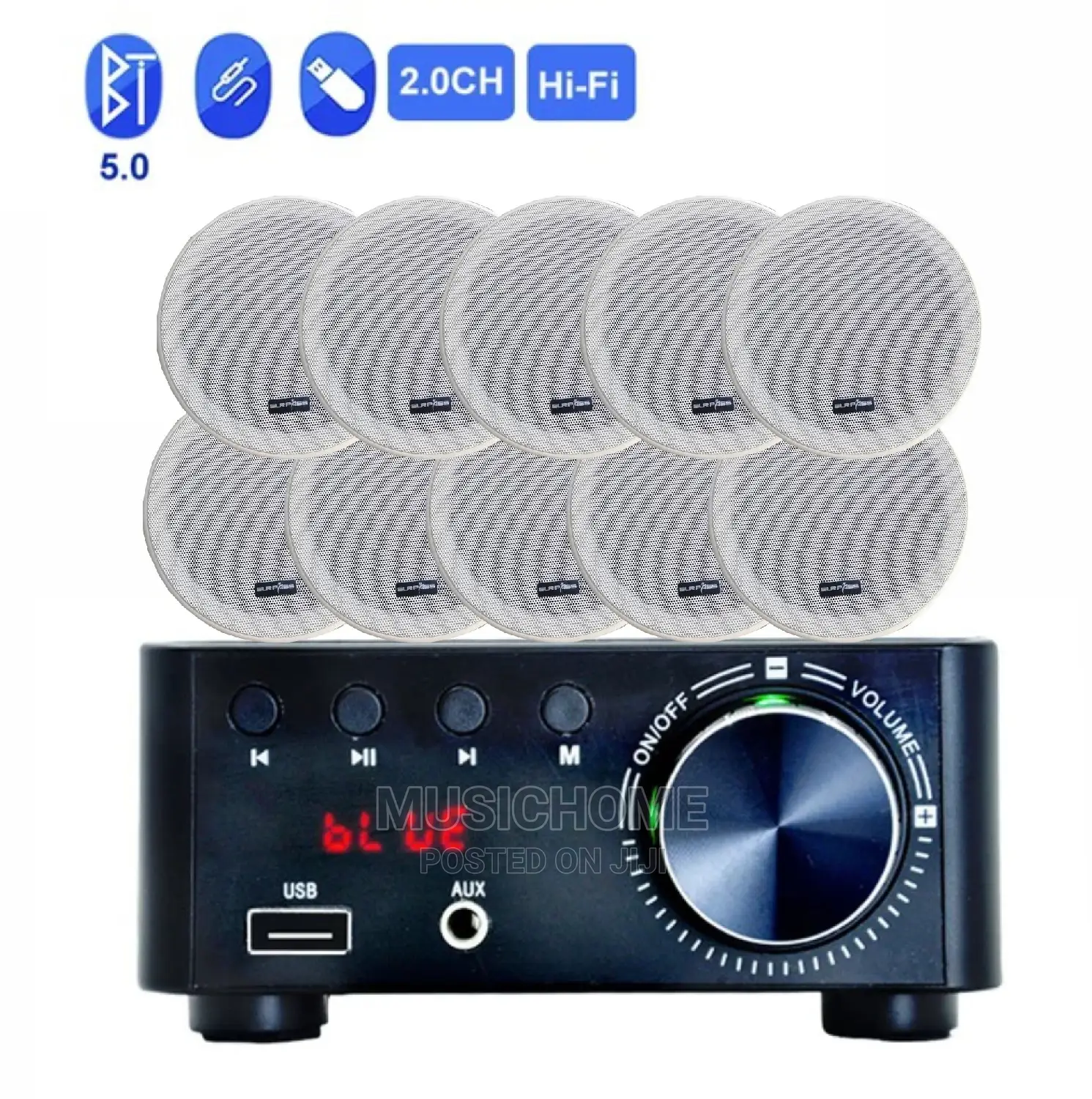 Digital Bluetooth Amp With 10pcs of in-Ceiling Speaker