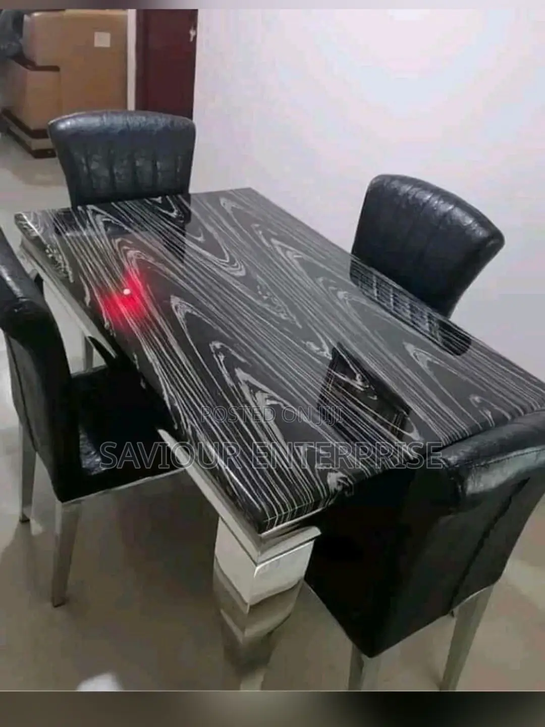 Luxury 6 Seater Marble Top Royal Dining Table Set.
