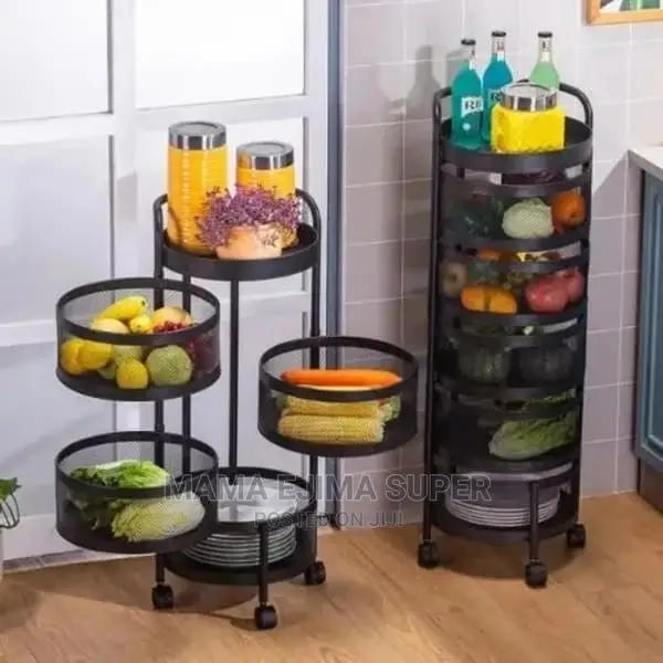 Rotating Round Fruit and Vegetable Storage Rack - 5 Layers