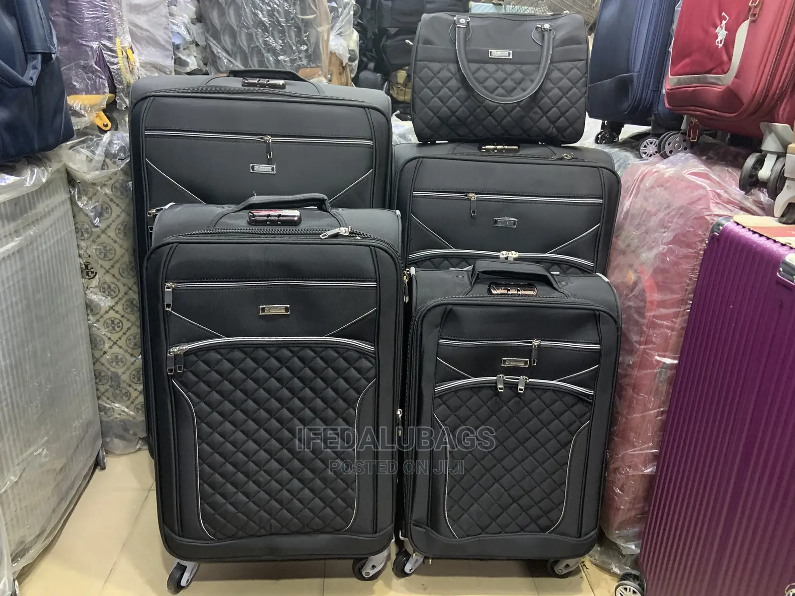 Set of Black Star Express Quality Traveling Luggage