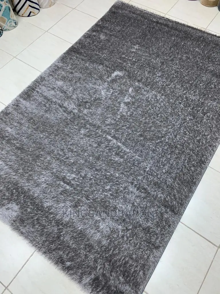 5*7fts Deep Grey Shaggy Turkish Center Rug