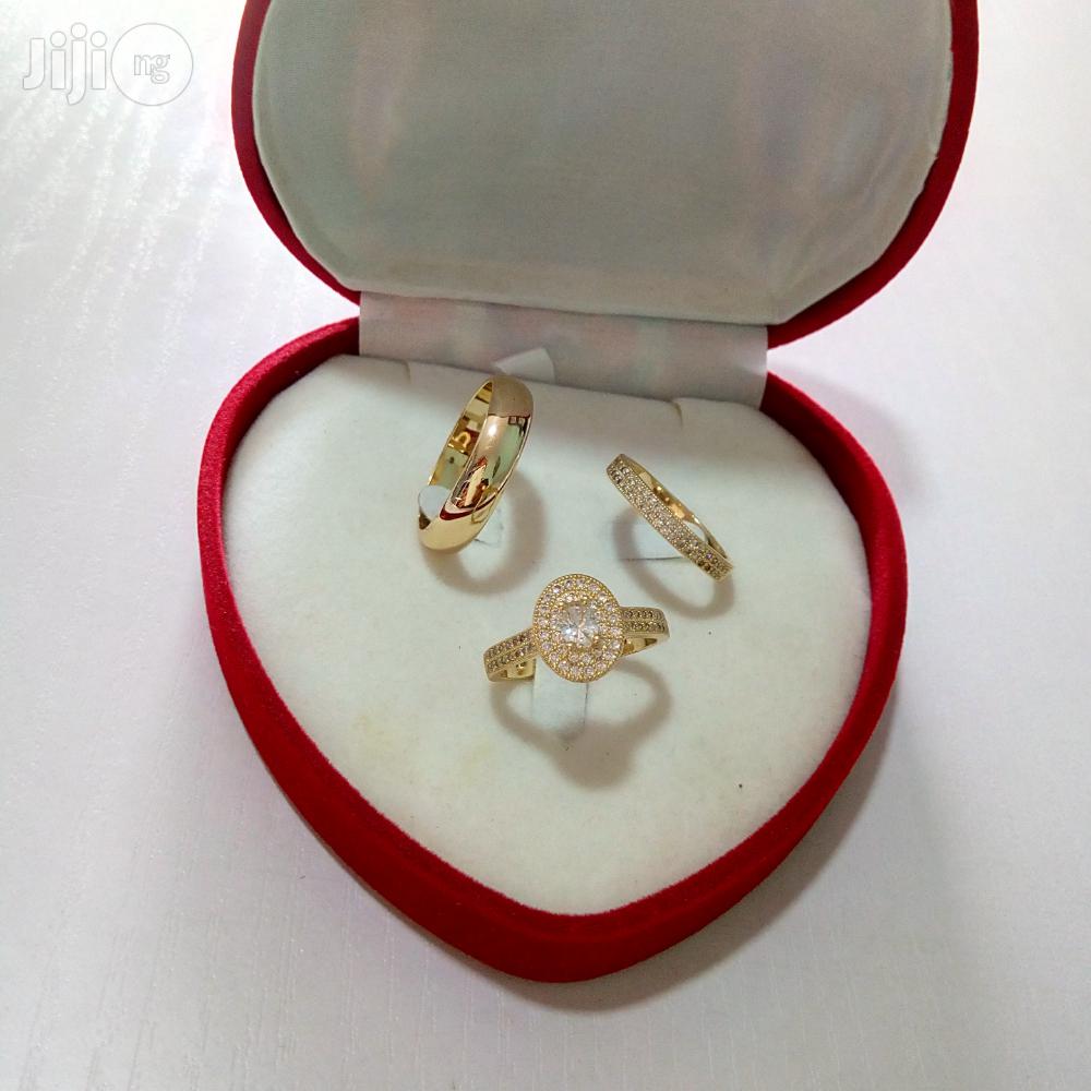 Aaa Zircon Gold Wedding Engagement Ring 08 in a Box