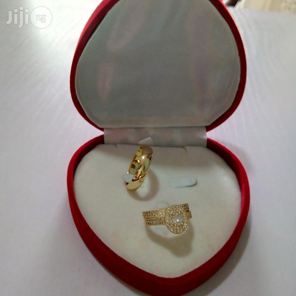 Aaa Zircon Gold Wedding Engagement Ring 08 in a Box