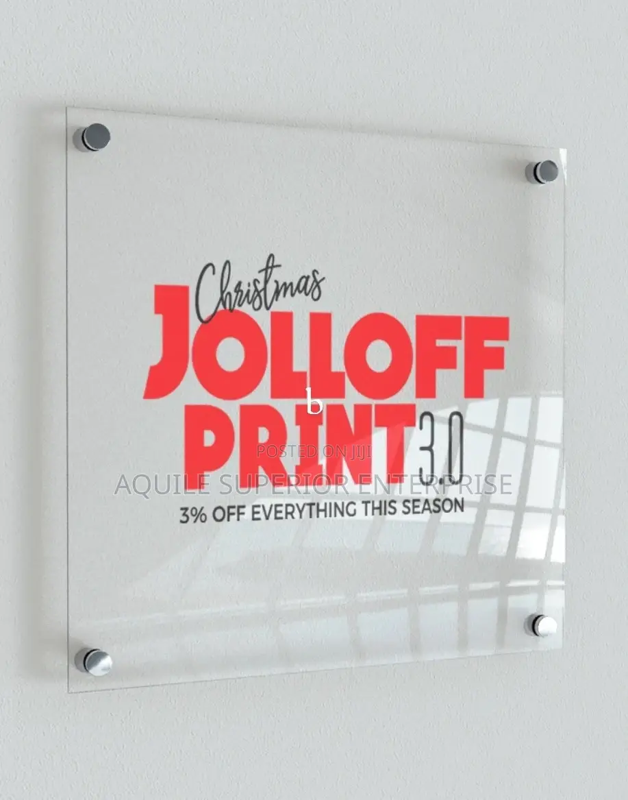Acrylic Office Signage With Vinyl Lettering, Reception Name Board