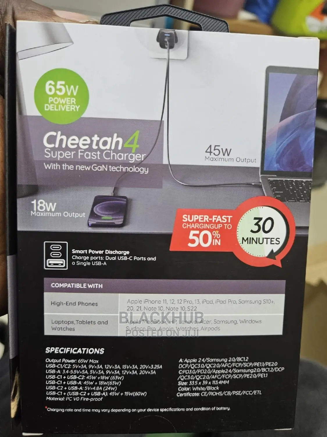 Digifon Cheetah 4 Super Fast 65w Charger for Laptop Phones