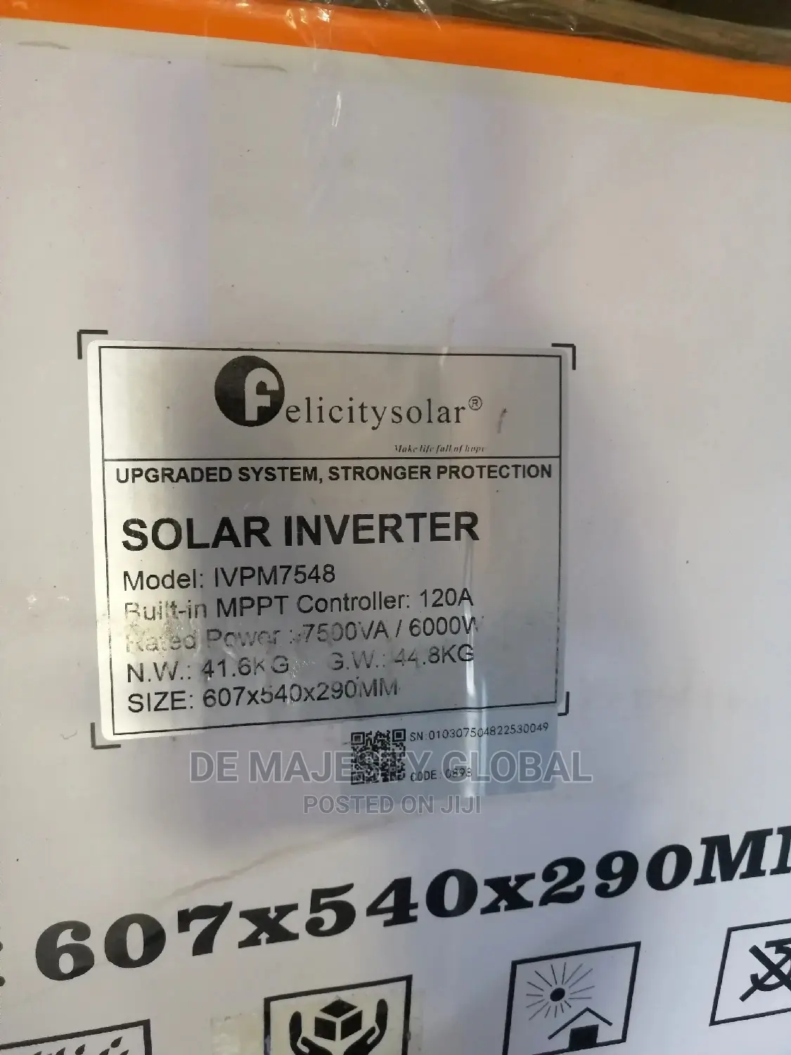 7.5kva Felicity Hybrid Inverter With 120ah Charge Controller