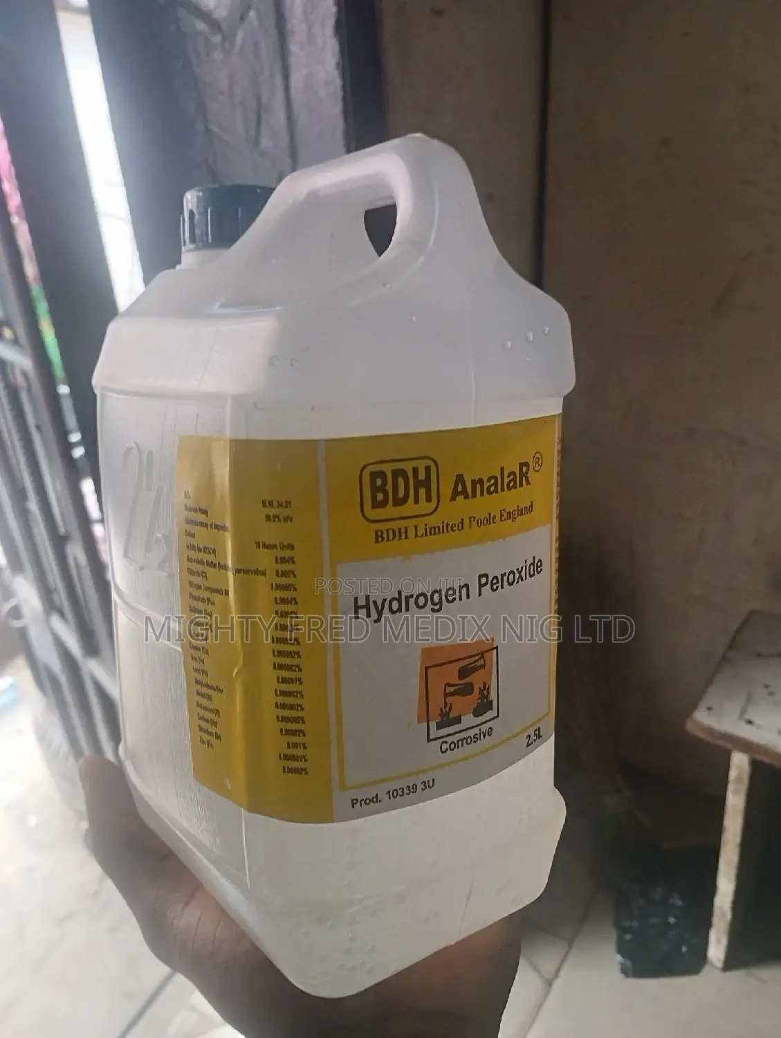 Hydrogen Peroxide 2.5litre