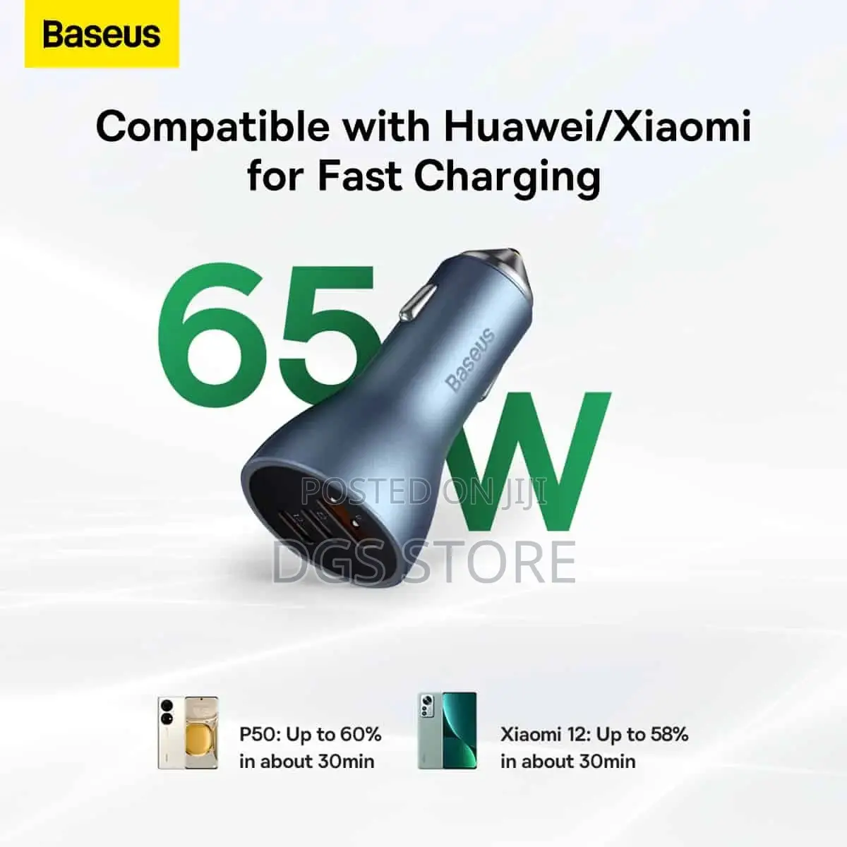 Baseus Golden Contactor 65w Pro Car Charger U+C+Cfastcharger