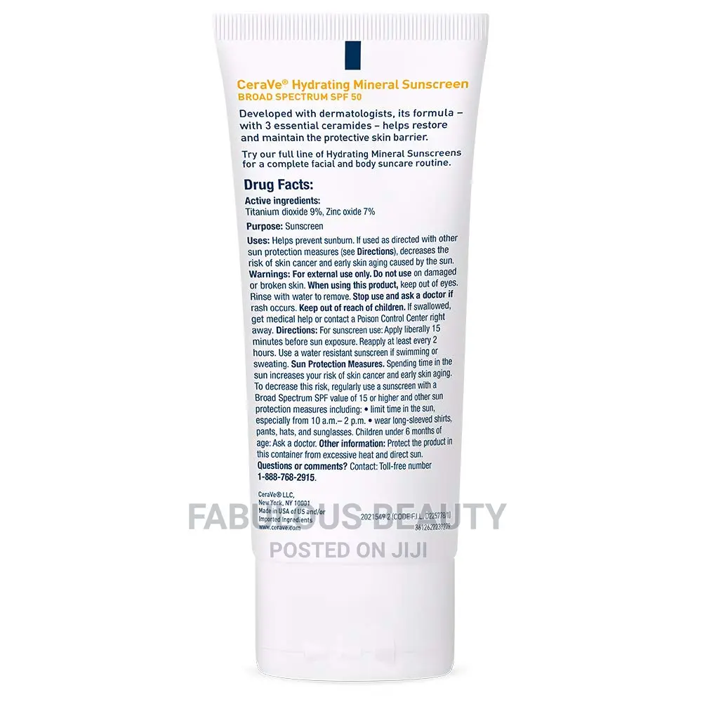 Cerave Hydrating Mineral Sunscreen.
