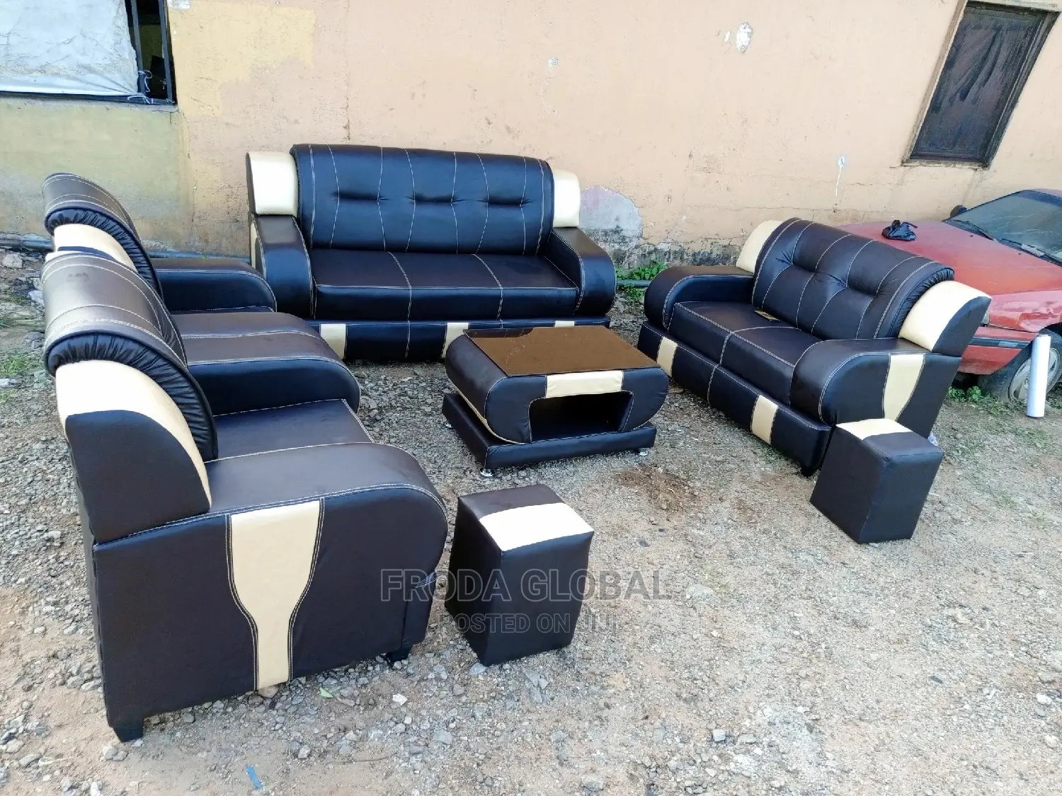 Quality 7 Seater Living Room Leather Fabric Made Sofa Chair Lgb08