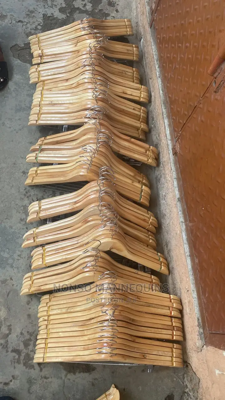 Packs Of Wooden Hangers With Clips