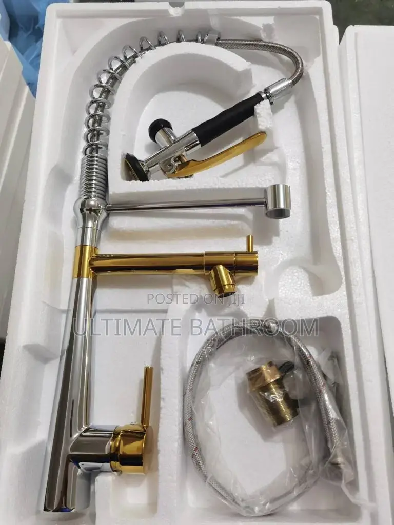 High Quality Chrome And Gold Kitchen Mixer Tap