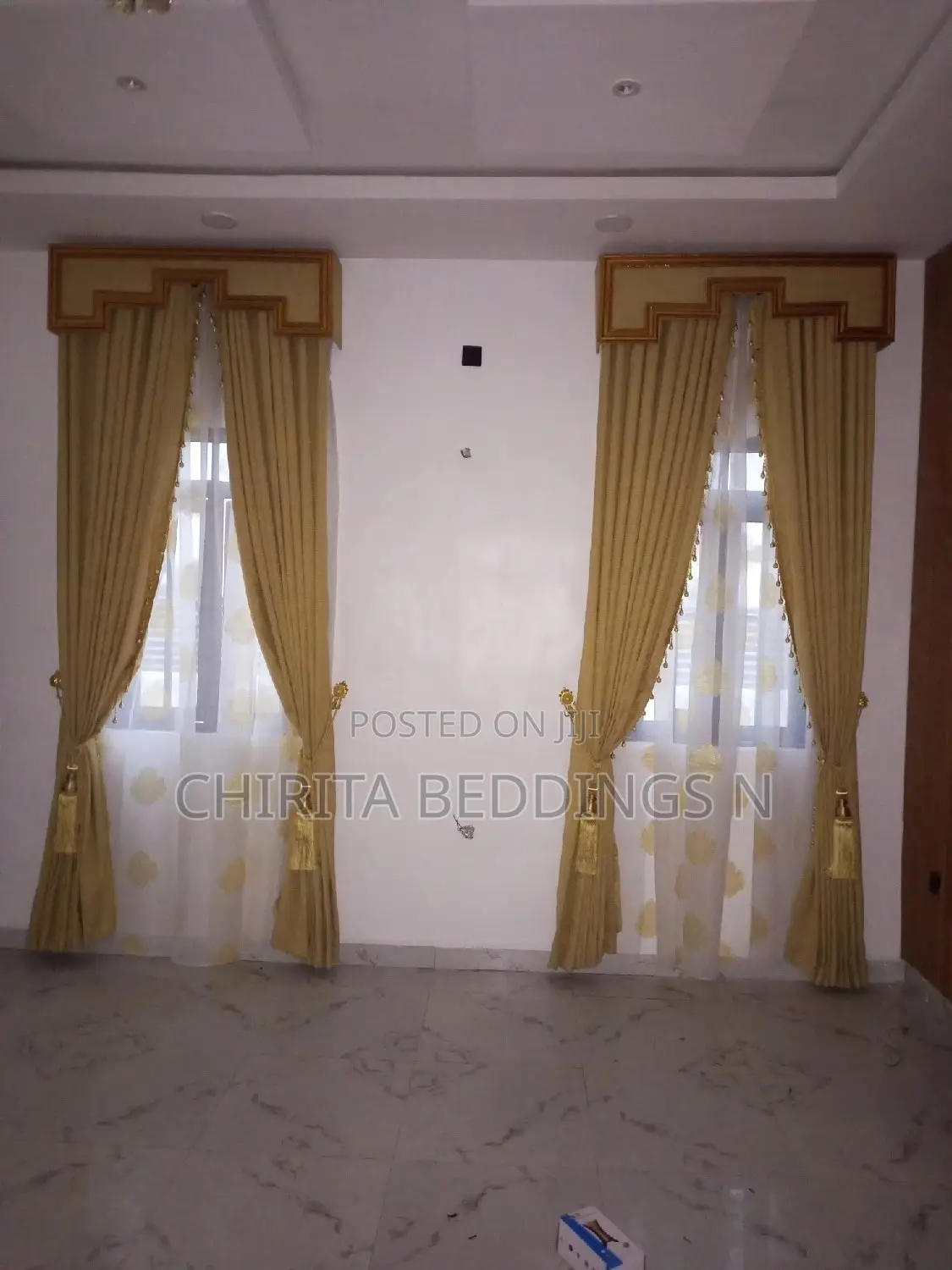 Board, Trim-Laced Curtains and Fancy Inner