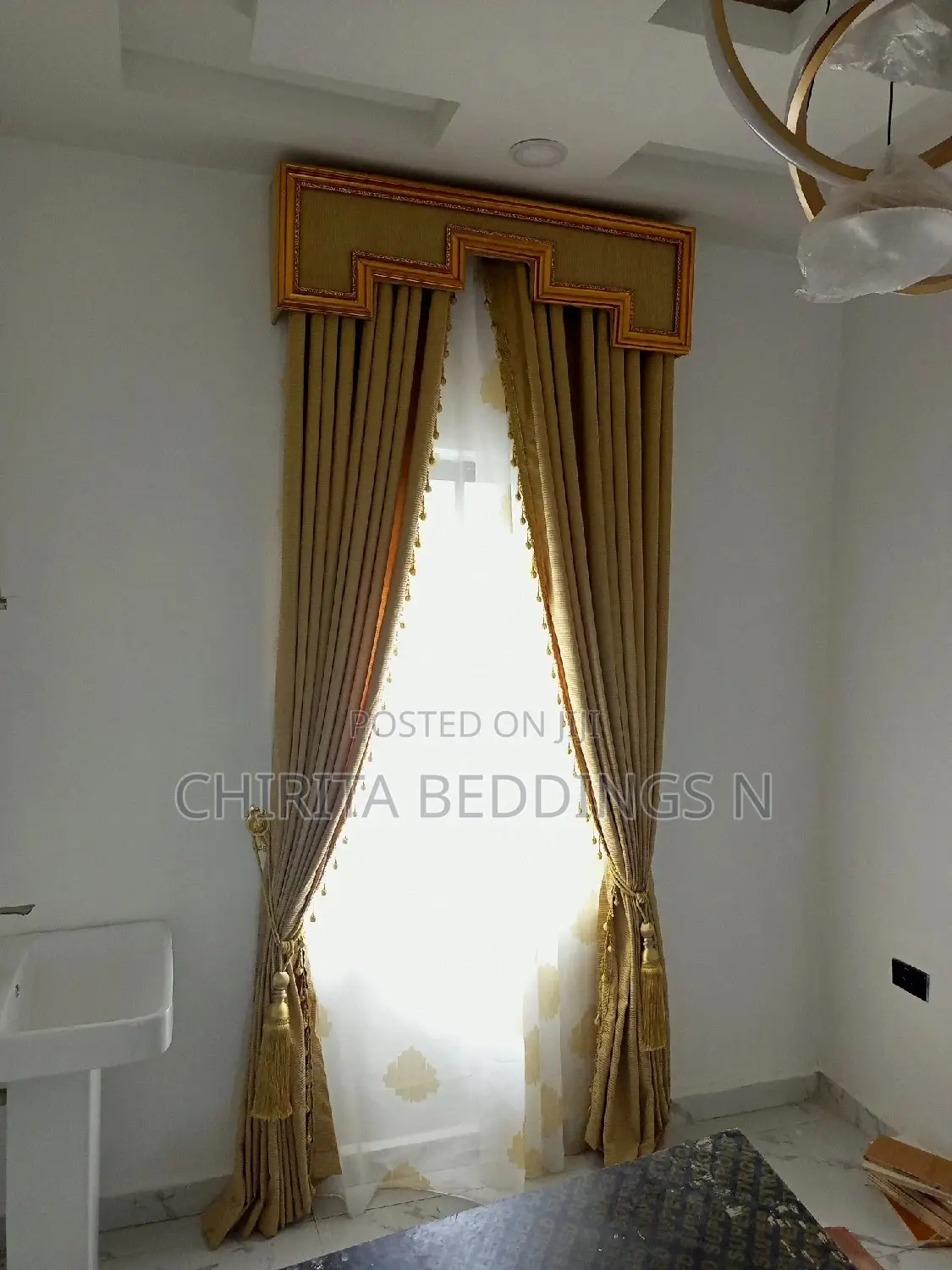 Board, Trim-Laced Curtains and Fancy Inner