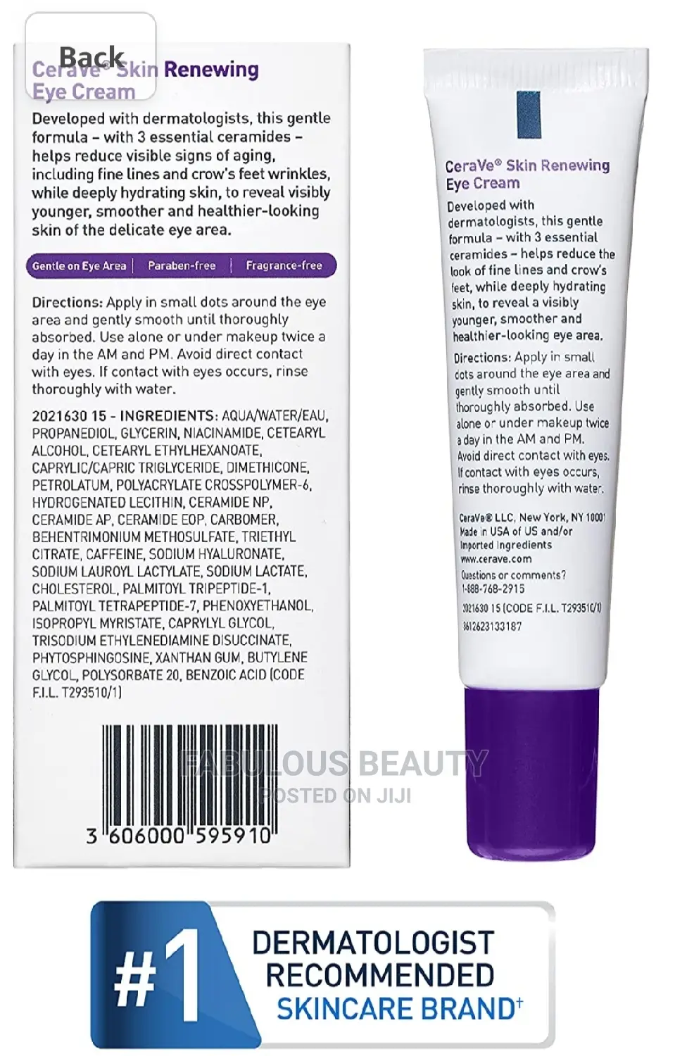 Cerave Moisturizing Eye Cream for Dark Circles and Puffiness