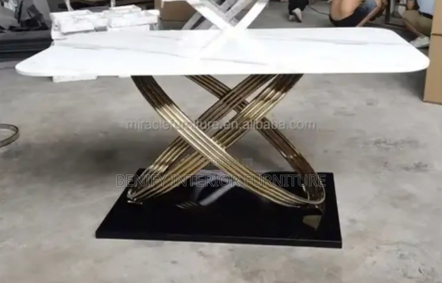 6 Seater Modern Marble Dining Table and Chairs