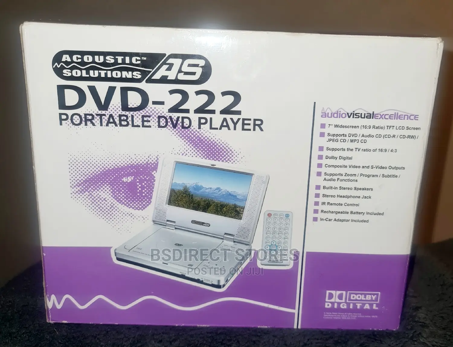 Acoustic Solutions DVD Rechargeable Portable DVD Player (7")