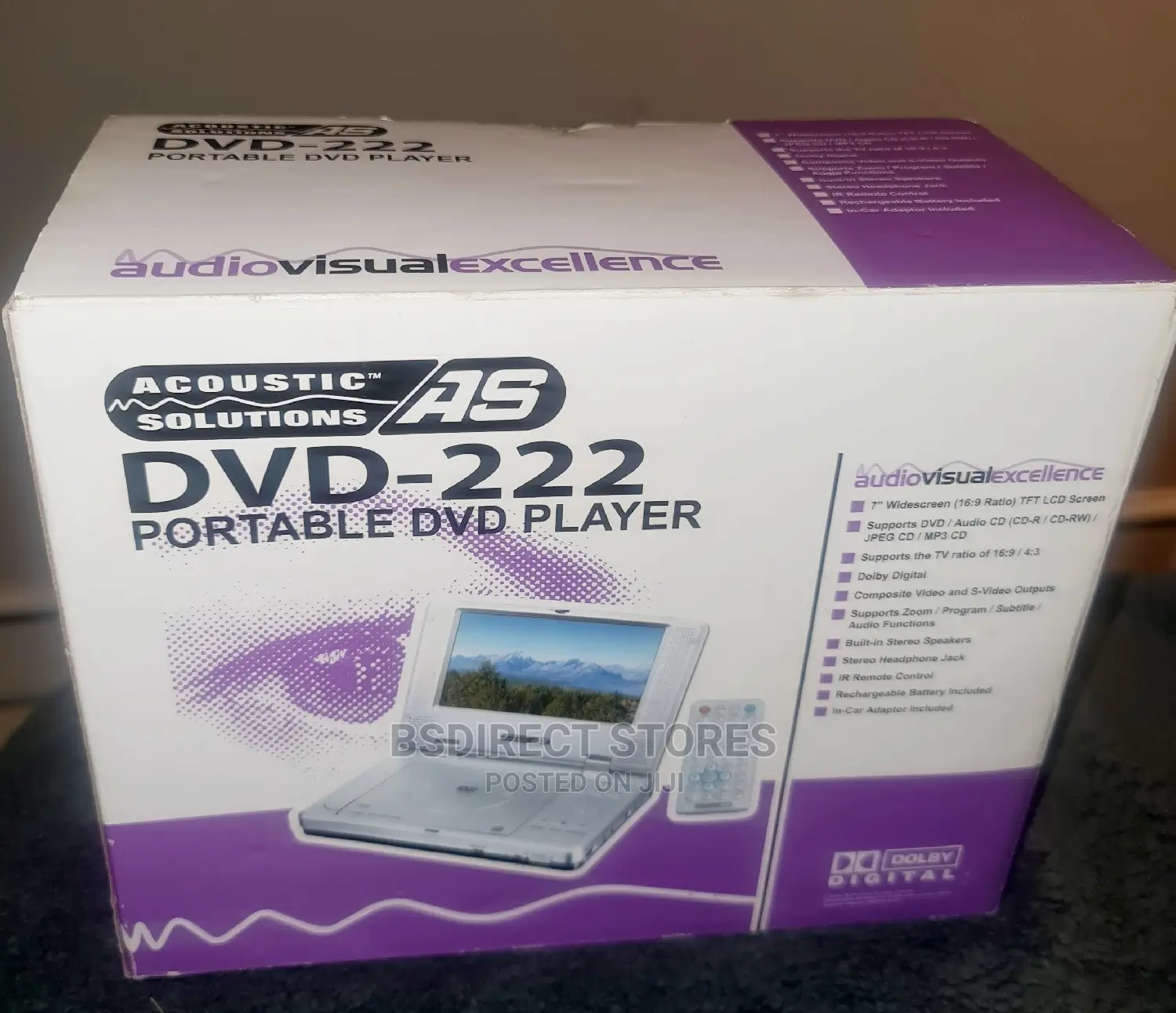 Acoustic Solutions DVD Rechargeable Portable DVD Player (7")